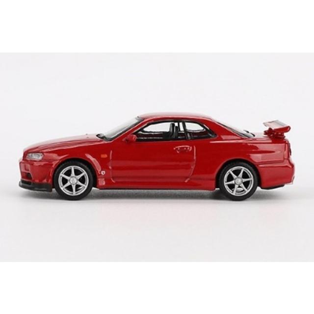 MGT00796-BL TSM MINI-GT 1:64 Nissan Skyline GT-R R34 V-Spec Active Red (Right-hand drive) *Blister pack