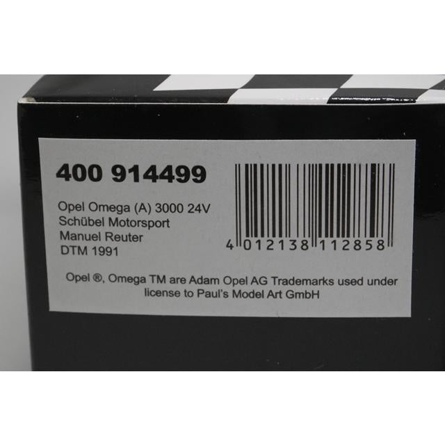 1:43 MINICHAMPS 400914499 OPEL OMEGA 3000 24V DTM 1991 #99 M.REUTER model car