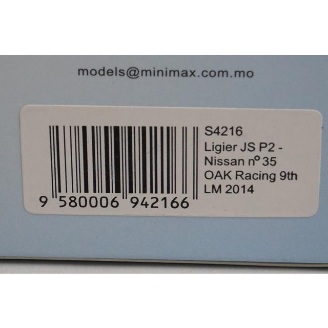 1:43 Spark S4216 Ligier JS P2 Nissan OAK Racing Le Mans 9th 2014 #35 A. Brundle model car