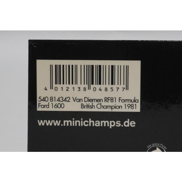 1:43 MINICHAMPS 540814342 Van Diemen RF81 Formula Ford 1600 UK 1981 #42 A. Senna ASC No.19 model car