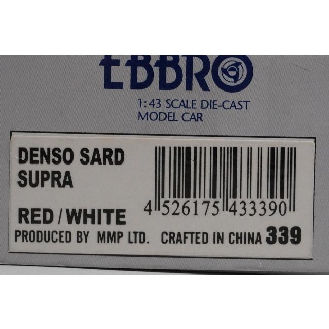 1:43 EBBRO 43339 Toyota Denso Third Supra JGTC 2002 #39 model car