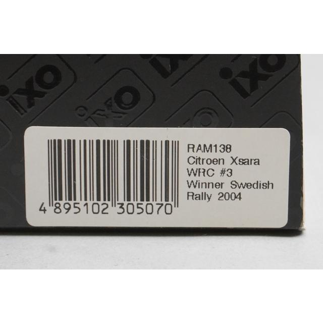 1:43 ixo RAM138 Citroen Xsara WRC Sweden Rally 2004 #3 S.Loeb D.Elena model car