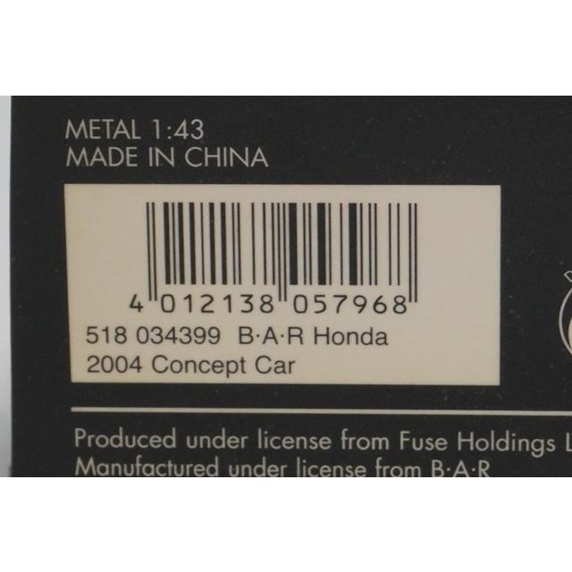 1:43 MINICHAMPS 518034399 BAR Honda 2004 Concept Car Lucky Strike ver model car