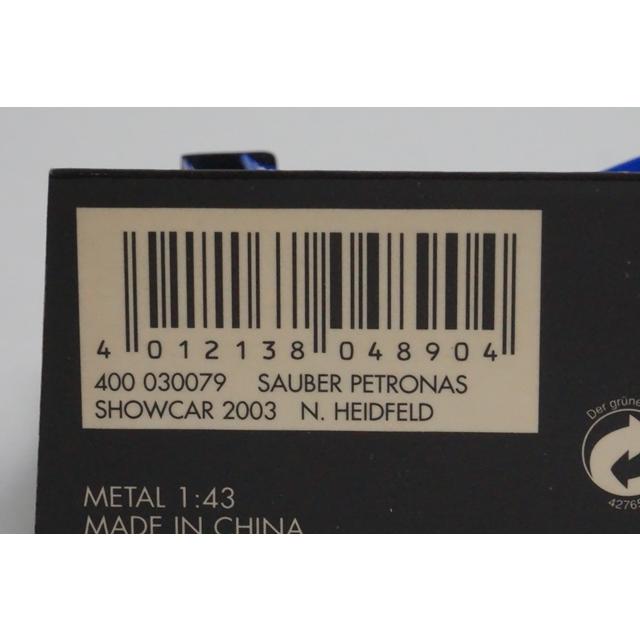 1:43 MINICHAMPS 400030079 Sauber Petronas Show Car 2003 #9 N. Heidfeld model car