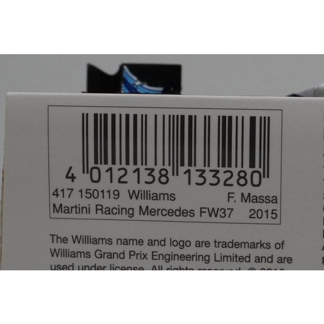 1:43 MINICHAMPS 417150119 Williams Martini Racing Mercedes FW37 2015 #19 model car