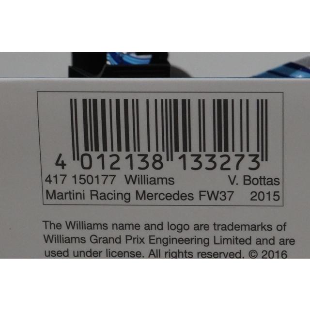 1:43 MINICHAMPS 417150177 Williams Martini Racing Mercedes FW37 2015 #77 model car