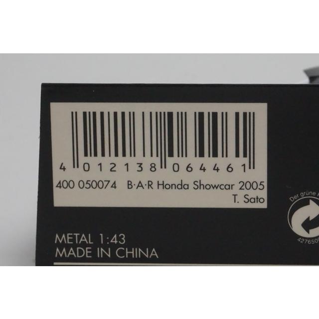 1:43 MINICHAMPS 400050074 BAR Honda Show Car 2005 #4 Takuma Sato model car