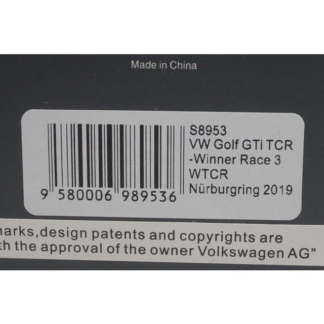 1:43 Spark S8953 VW Golf GTi TCR WTCR Nurburgring Race 3 2019 #33 B. Leuchter model car