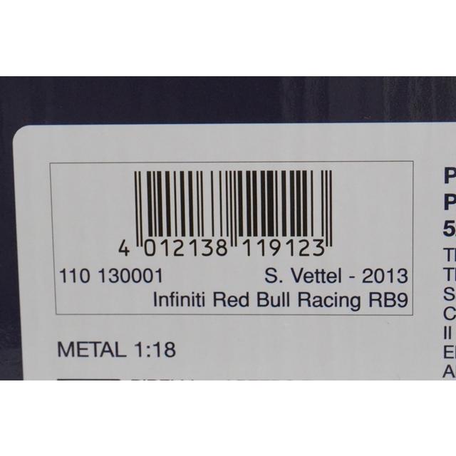 1:18 MINICHAMPS 110130001 Infiniti Red Bull Racing RB9 2013 #1 S.Vettel model car