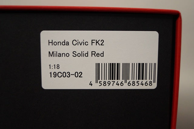 19C03-02 onemodel 1:18 Honda Civic FK2 Milano Solid Red