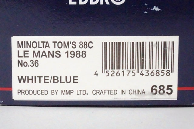 1:43 EBBRO 43685 Minolta TOM'S Toyota 88C Le Mans 1988 #36