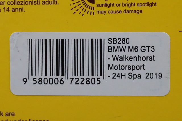1:43 SPARK SB280 BMW M6 GT3 Walkenhorst Motorsport SPA 24h 2019 #36 model car