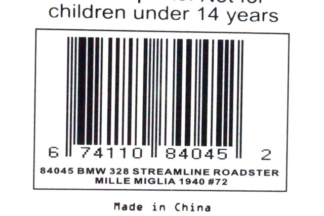 1:18 AUTOart 84045 BMW 328 Streamline Roadster Mille Miglia 1940 #72