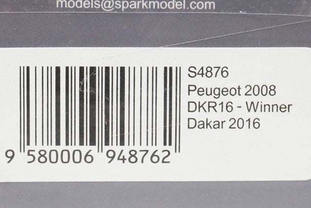 1:43 SPARK S4876 Peugeot 2008 DKR16-Winner Dakar 2016 #302