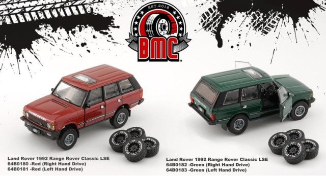 64B0180 BM CREATIONS 1:64 Land Rover Range Rover Classic LSE 1992 Red RHD