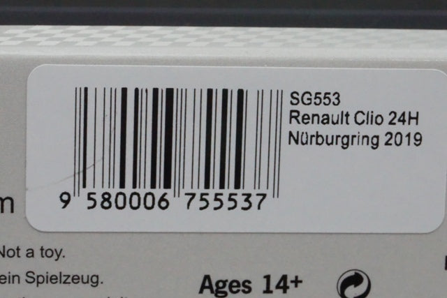 1:43 SPARK SG553 Renault Renault Clio #116 24h Nurburgring 2019 model car