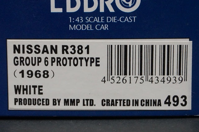 1:43 EBBRO 43493 Nissan R381 Gr.6 Prototype 1968 White model car