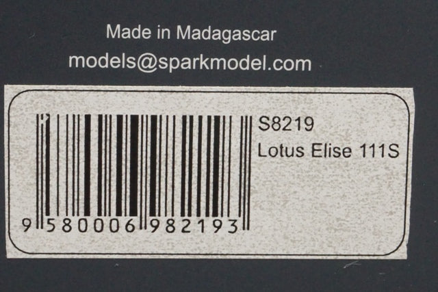 1:43 SPARK S8219 Lotus Elise 111S 1999 Silver model car