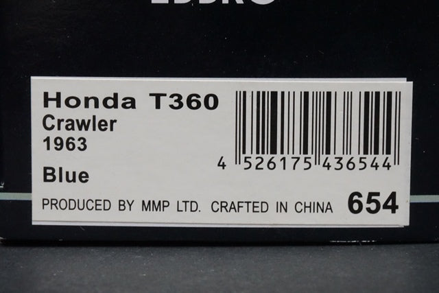1:43 EBBRO 43654 Honda T360 Crawler 1963 Blue model car