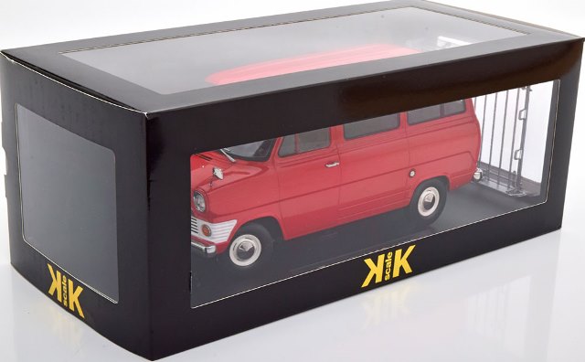 KKDC180465 KK scale 1:18 Ford Transit Bus 1965-1970 with Roof Rack Red