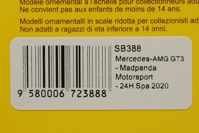 1:43 SPARK SB388 Mercedes AMG GT3 Madpanda Motorsport SPA 24h 2020 #90 model car