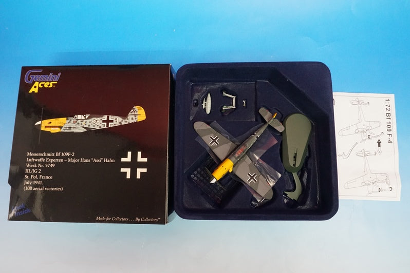 1:72 Messerschmitt Bf 109F-2 Hans Hahn GALFT3006N Gemini airplane model