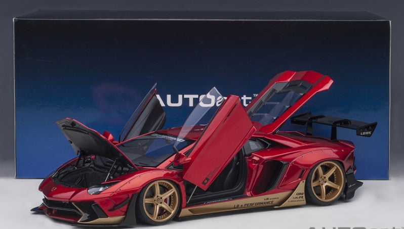 79182 AUTOart 1:18 Lamborghini Liberty Walk LB-WORKS Aventador Red / Gold Accent