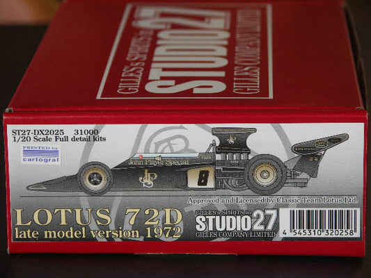 [ Back-order ]STUDIO27 DX2025 1:20 Lotus 72D 1972 Late Ver. Deluxe Kit