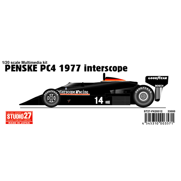 [ Back-order ]STUDIO27 FK20312 1:20 Penske PC4 1977 interscope Multimedia Kit