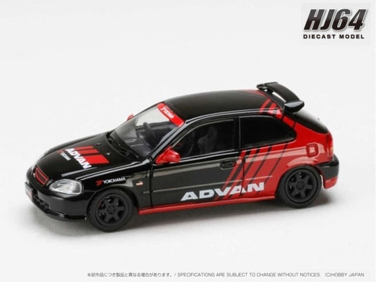 HJ643016CAV Hobby JAPAN 1:64 Civic TYPE R (EK9) 1997 YOKOHAMA ADVAN Custom Color