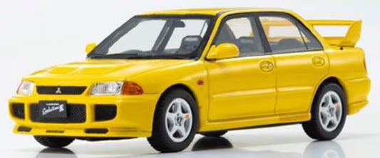 KSR43120Y KYOSHO 1:43 Mitsubishi Lancer Evolution III (Yellow) Display Item at the All Japan Model Hobby Show 2023