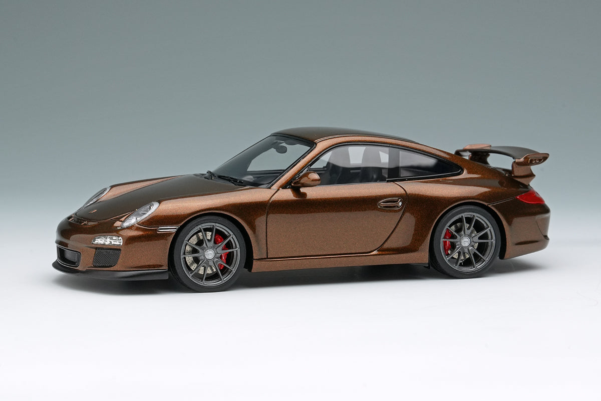[ Back-order ] Make Up EIDOLON EM602L 1:43 Porsche 911 997.2 GT3 2010 Macadamia Metallic model car