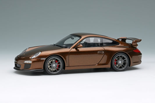 [ Back-order ] Make Up EIDOLON EM602L 1:43 Porsche 911 997.2 GT3 2010 Macadamia Metallic model car