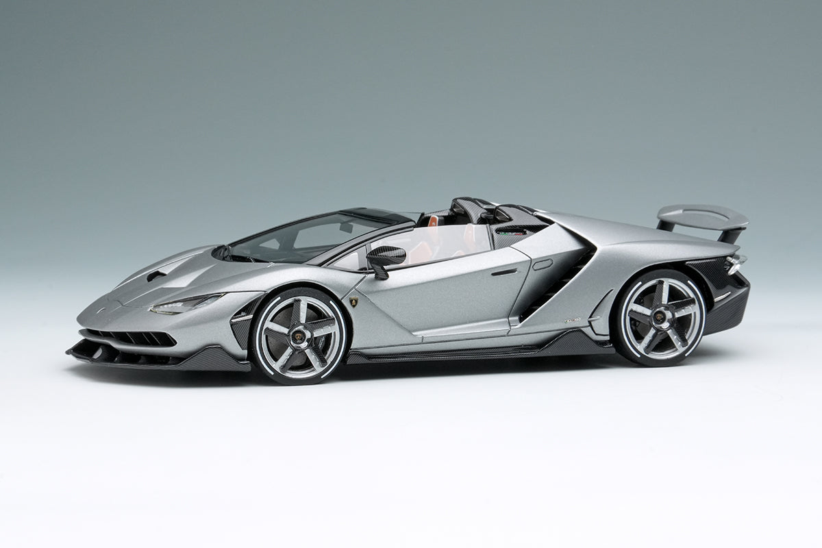 [ Back-order ] Make Up EIDOLON EM783A 1:43 Lamborghini Centenario Roadster LP770-4 2016 Rear Wing Up The Quail Motorsports Gathering 2016 Argento Centenario  model car