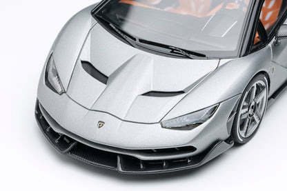 [ Back-order ] Make Up EIDOLON EM783A 1:43 Lamborghini Centenario Roadster LP770-4 2016 Rear Wing Up The Quail Motorsports Gathering 2016 Argento Centenario  model car