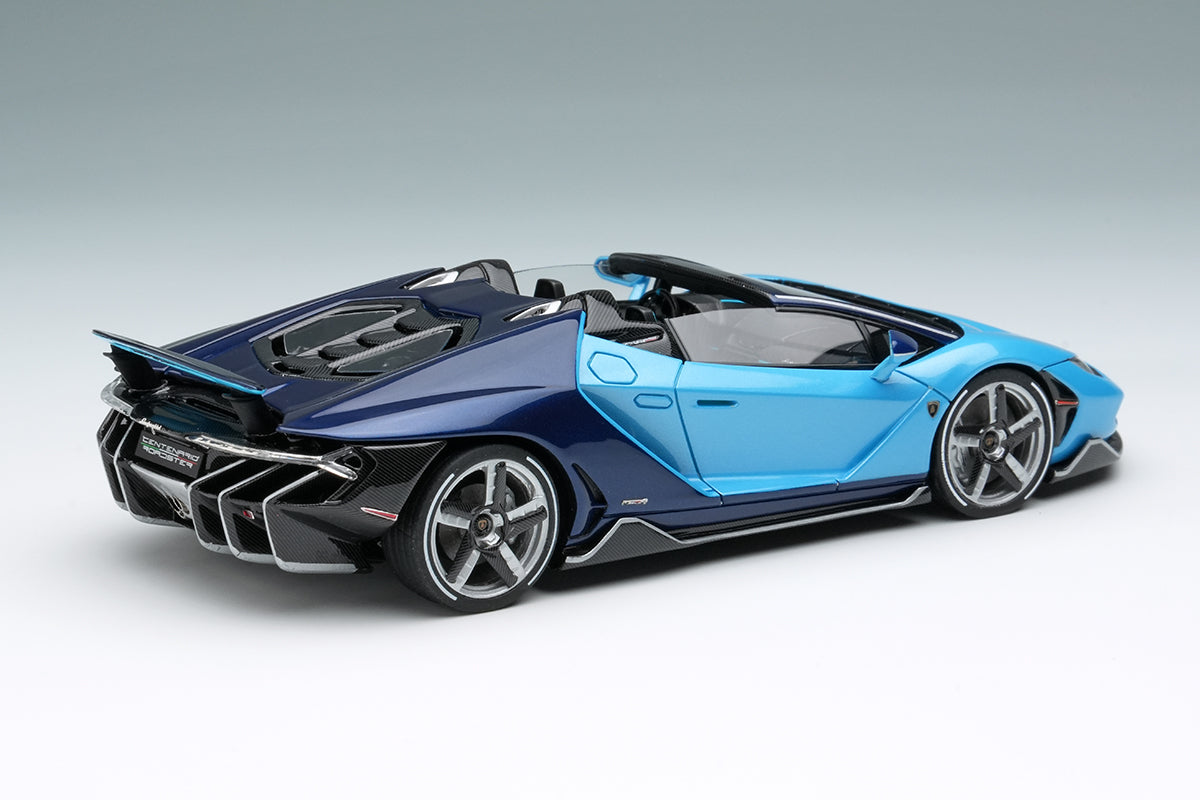 [ Back-order ] Make Up EIDOLON EM783E 1:43 Lamborghini Centenario Roadster LP770-4 2016 Rear Wing Up Blue Cepheus Blue Hera model car