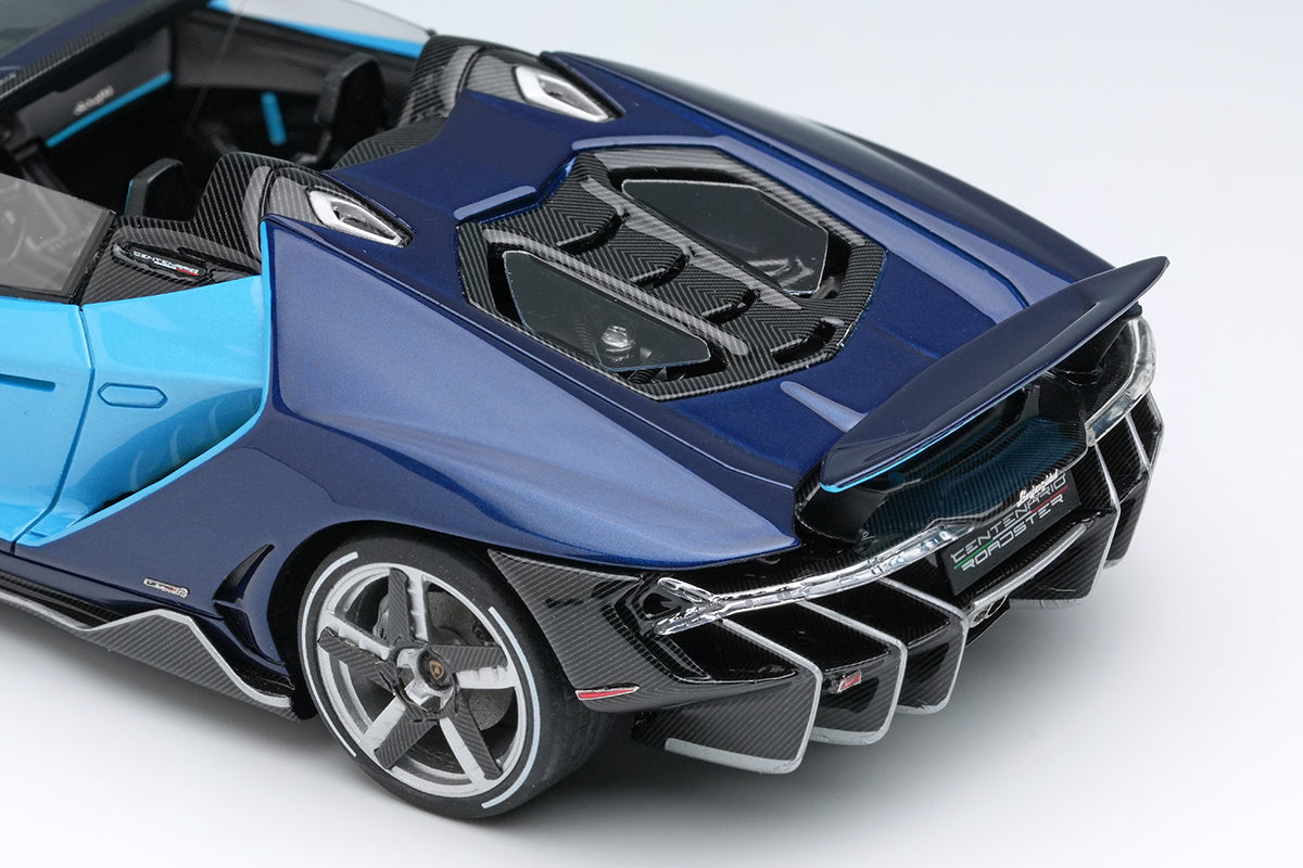 [ Back-order ] Make Up EIDOLON EM783E 1:43 Lamborghini Centenario Roadster LP770-4 2016 Rear Wing Up Blue Cepheus Blue Hera model car