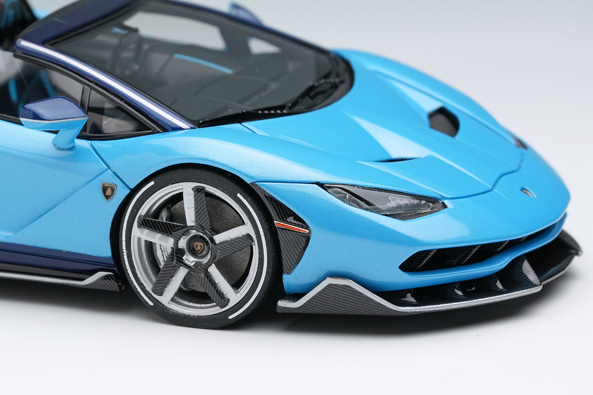 [ Back-order ] Make Up EIDOLON EM783E 1:43 Lamborghini Centenario Roadster LP770-4 2016 Rear Wing Up Blue Cepheus Blue Hera model car