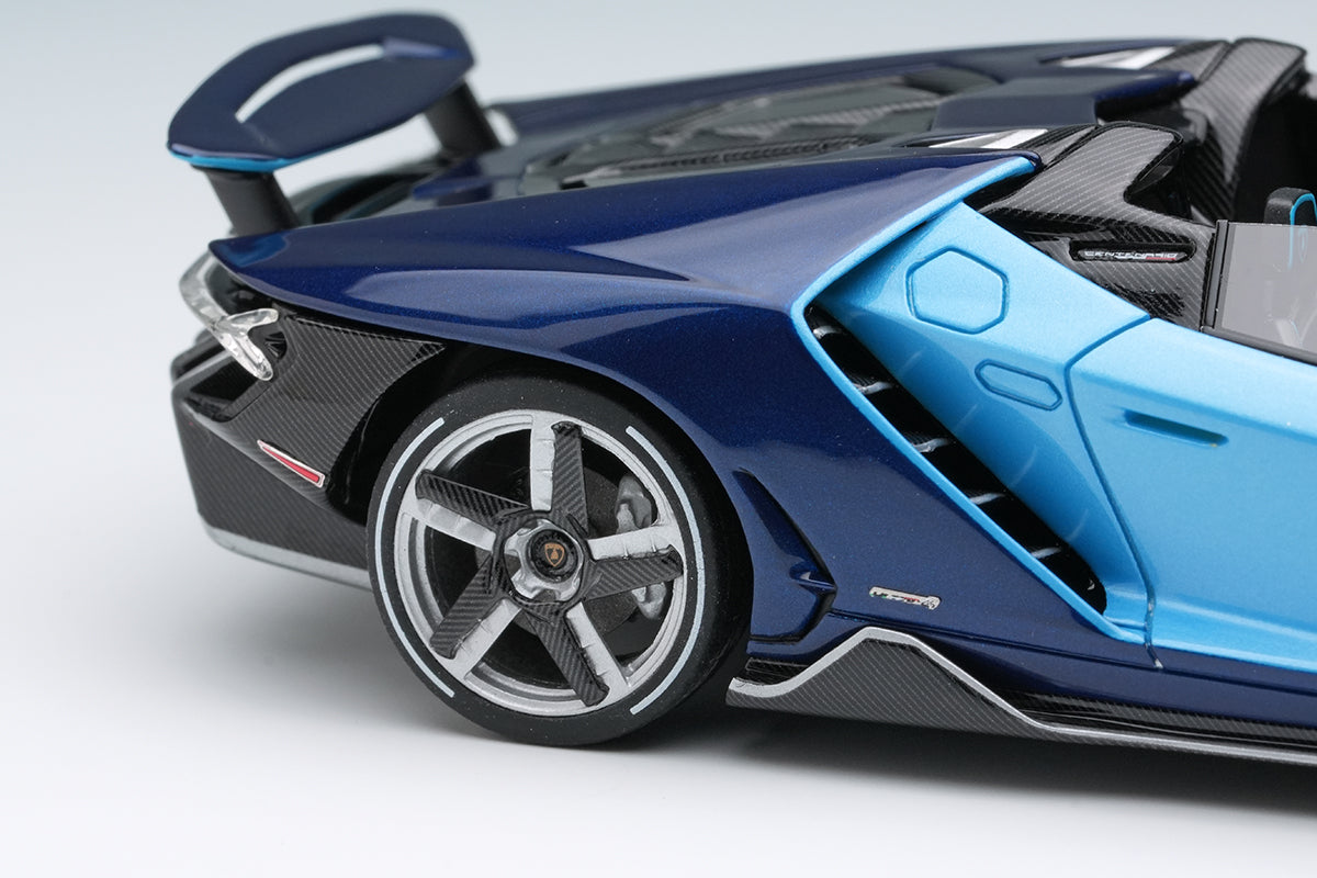 [ Back-order ] Make Up EIDOLON EM783E 1:43 Lamborghini Centenario Roadster LP770-4 2016 Rear Wing Up Blue Cepheus Blue Hera model car