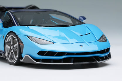 [ Back-order ] Make Up EIDOLON EM783E 1:43 Lamborghini Centenario Roadster LP770-4 2016 Rear Wing Up Blue Cepheus Blue Hera model car