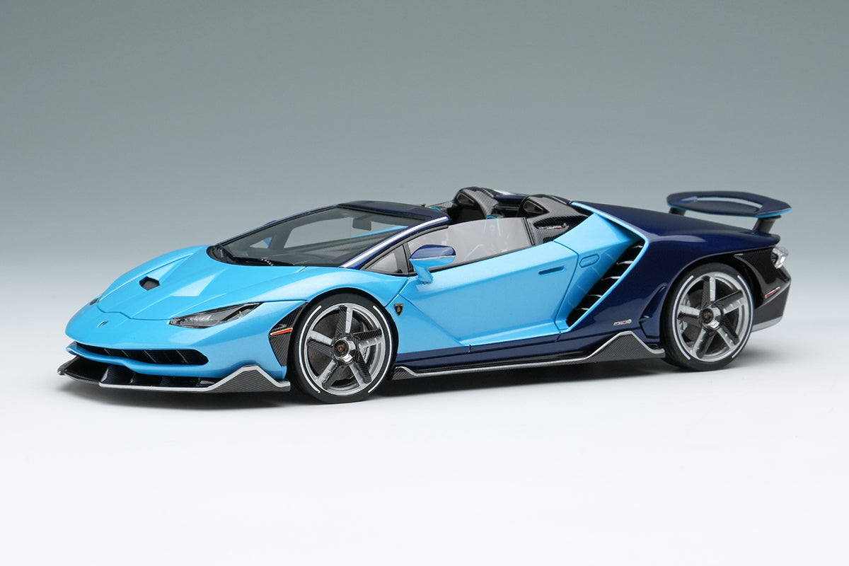 [ Back-order ] Make Up EIDOLON EM783E 1:43 Lamborghini Centenario Roadster LP770-4 2016 Rear Wing Up Blue Cepheus Blue Hera model car