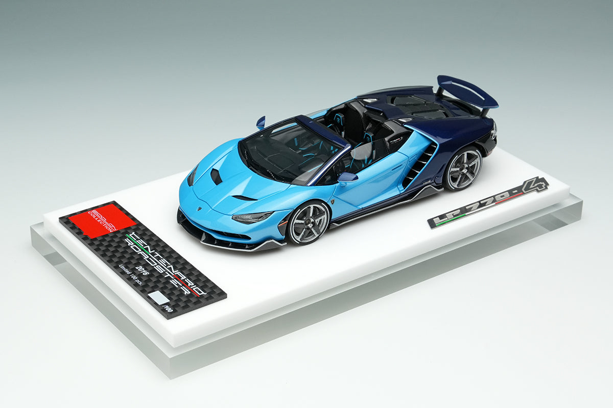 [ Back-order ] Make Up EIDOLON EM783E 1:43 Lamborghini Centenario Roadster LP770-4 2016 Rear Wing Up Blue Cepheus Blue Hera model car