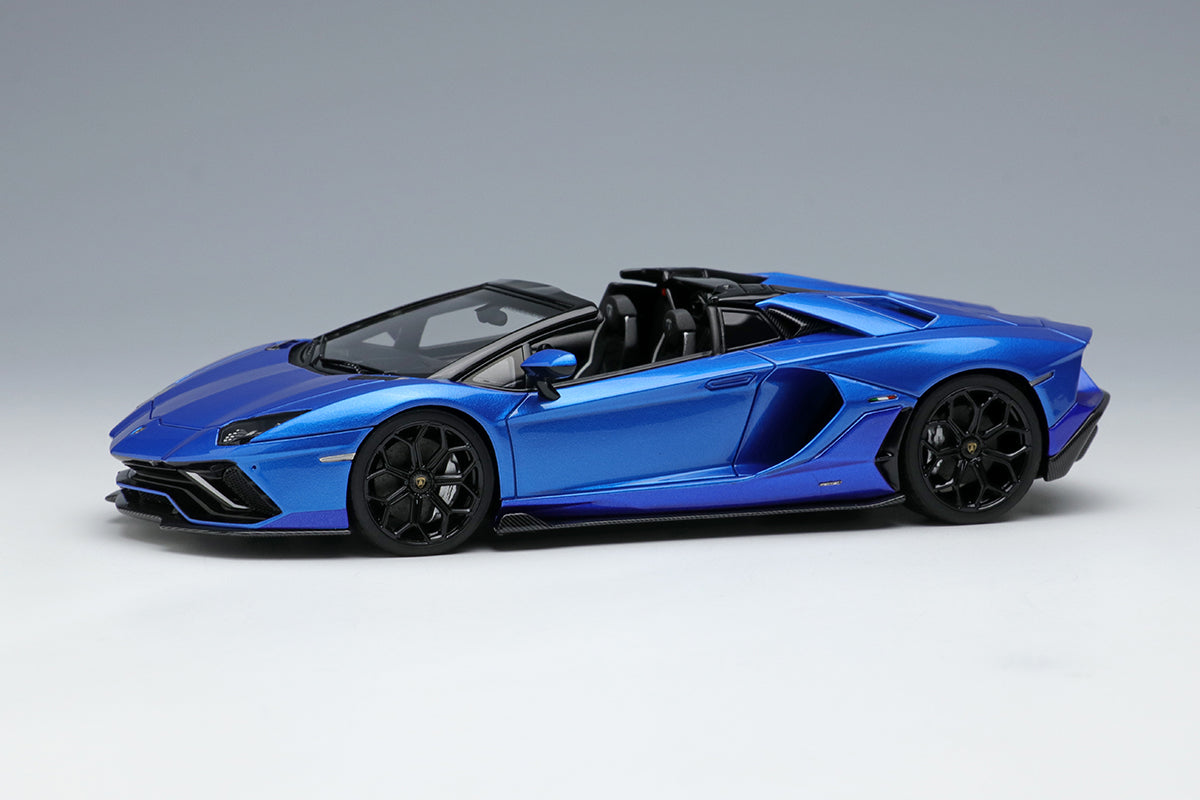 [ Back-order ] Make Up EIDOLON EM635A 1:43 Lamborghini Aventador LP780-4 Ultime Roadster 2021 Blue Tower Blue Nazance model car