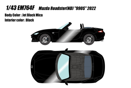 [ Back-order ] Make up EIDOLON EM764F 1/43 Mazda Roadster (ND) "990S" 2022 Jet Black Mica Black