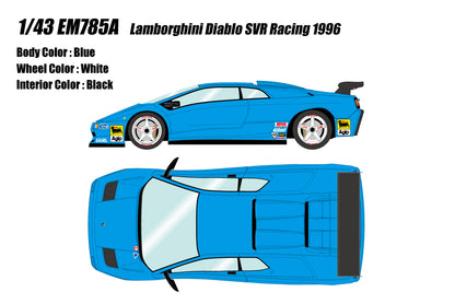 [ Back-order ] Make up EIDOLON EM785A 1/43 Lamborghini Diablo SVR Racing 1996 Blue