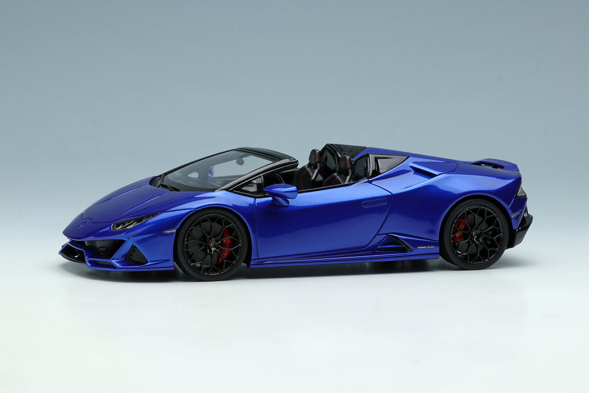 [ Back-order ] Make Up EIDOLON EM523A 1:43 Lamborghini Huracan EVO Spyder 2019 NARVI Wheels Blue Sideris Candy Blue  model car