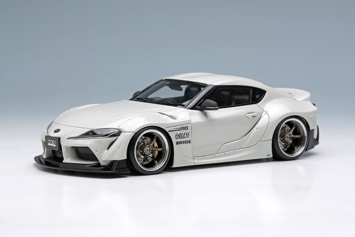 [ Back-order ] Make up EIDOLON EM723 1/43 HKS GR Supra Wide body 2019 Pearl White