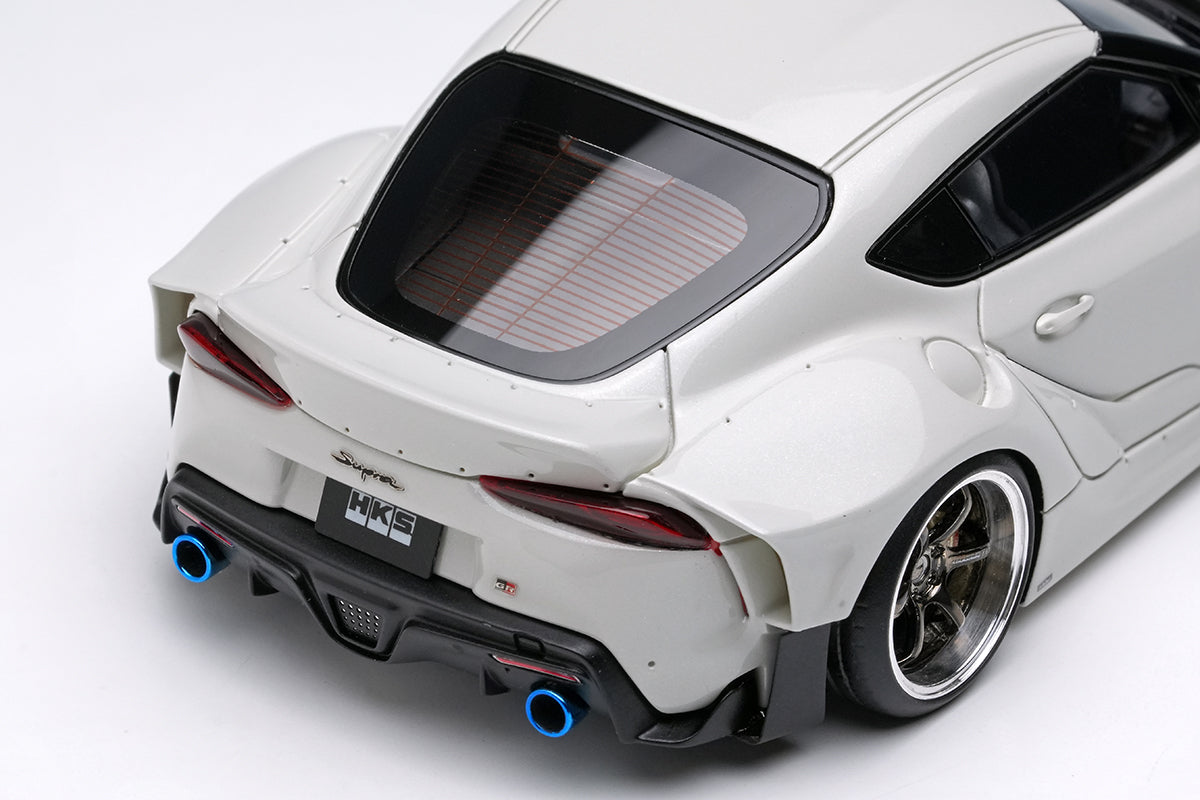 [ Back-order ] Make up EIDOLON EM723 1/43 HKS GR Supra Wide body 2019 Pearl White