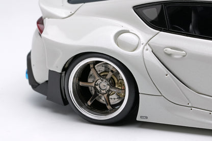 [ Back-order ] Make up EIDOLON EM723 1/43 HKS GR Supra Wide body 2019 Pearl White