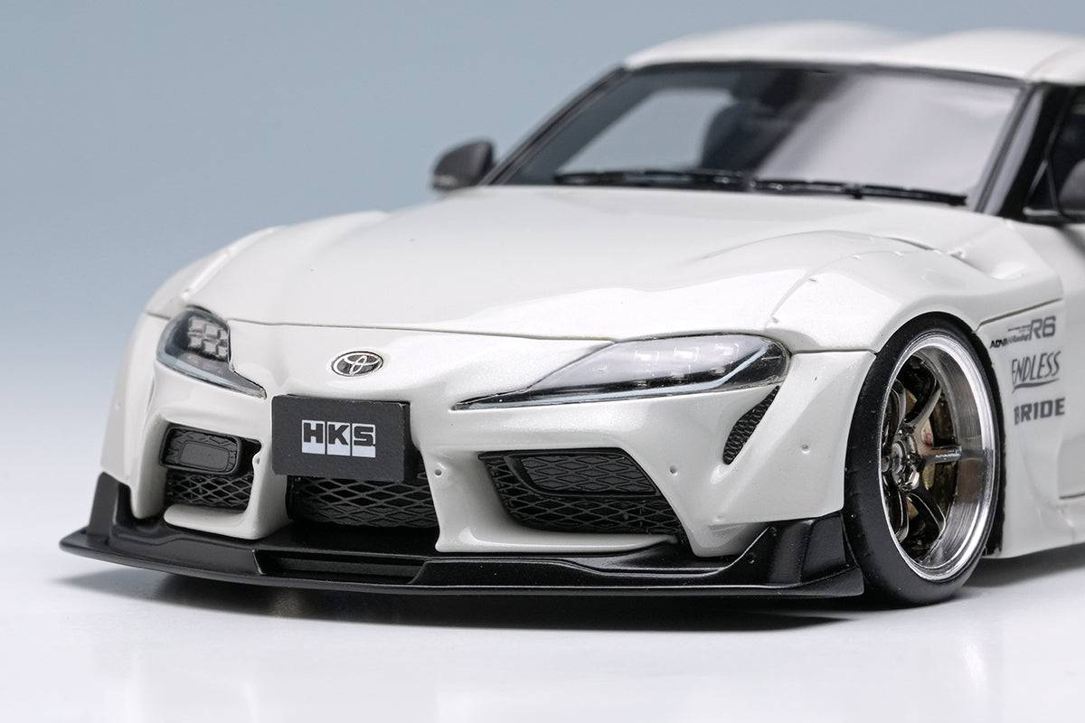 [ Back-order ] Make up EIDOLON EM723 1/43 HKS GR Supra Wide body 2019 Pearl White